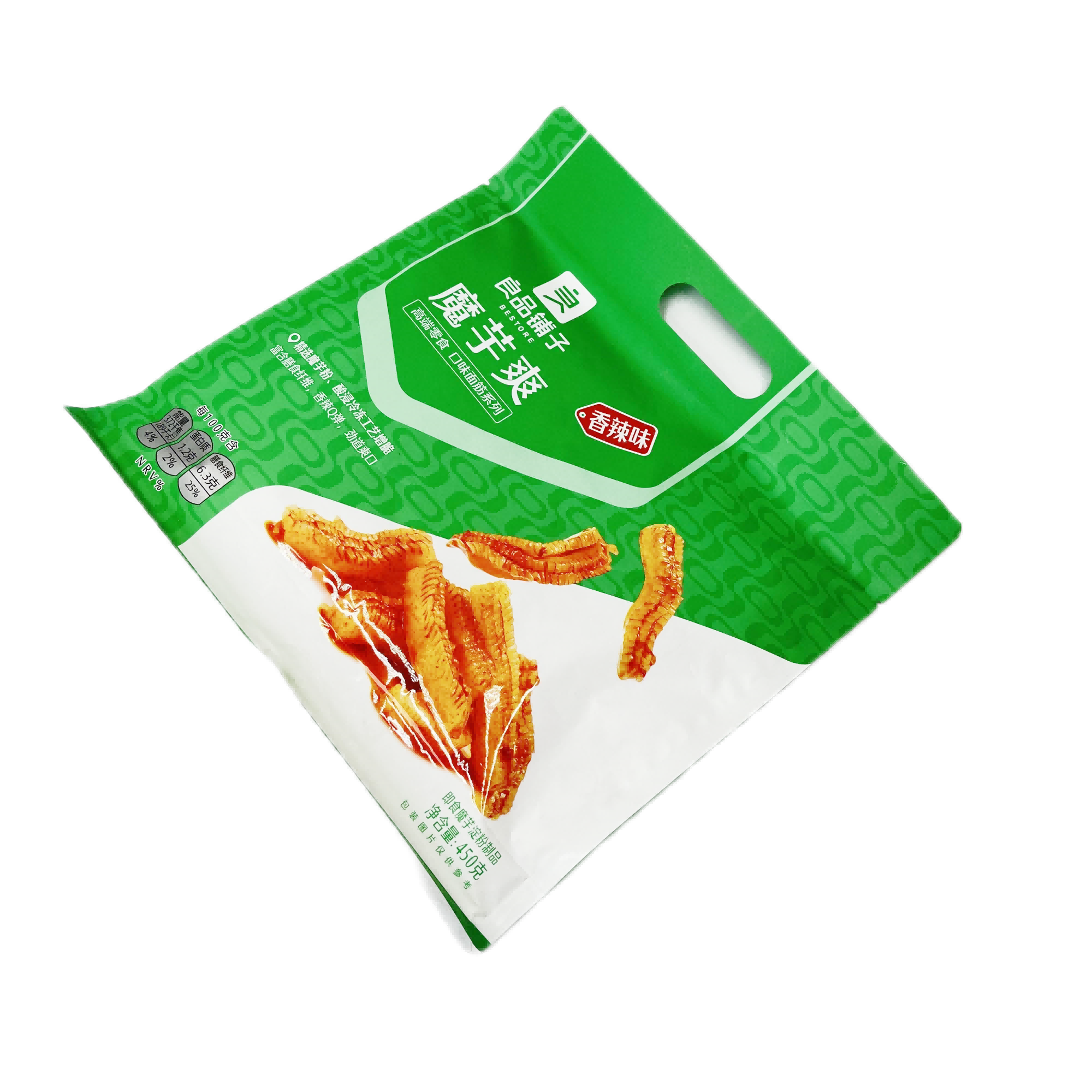 Customized The Outer Packaging Bags with A Handle Hole Layer Composite Quad Pouch