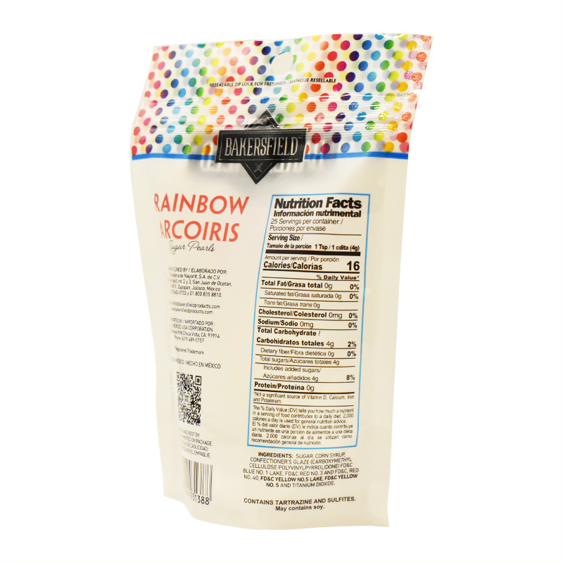 Flexible Transparent Customized Plastic Food Packaging Snack Bags with Zipper