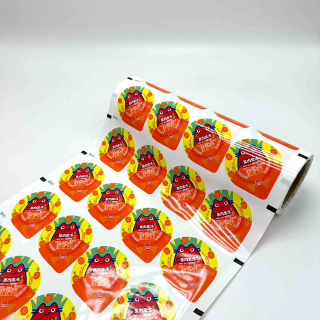 White PE Printed Food Packaging Bottle Cover Lid Roll Stock Film for Cup Tray Sealing