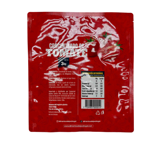 3kg Ketchup Bag Customized Plastic Laminate Material for Packaging Colour Pringting