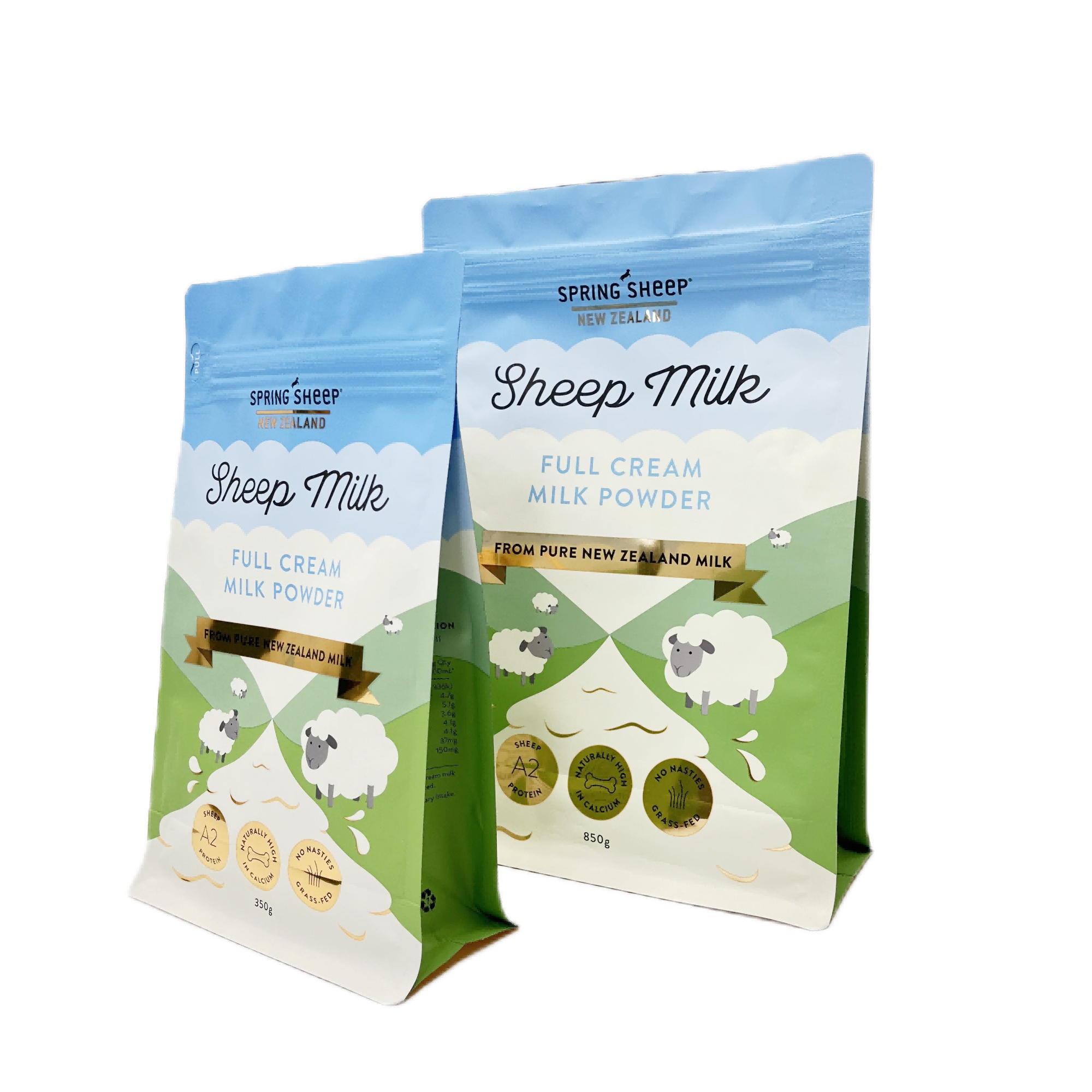 Flat Bottom Pouch Custom Printed Size Plastic Package Food Grade Aluminum Foil Milk Powder Zipper Bag