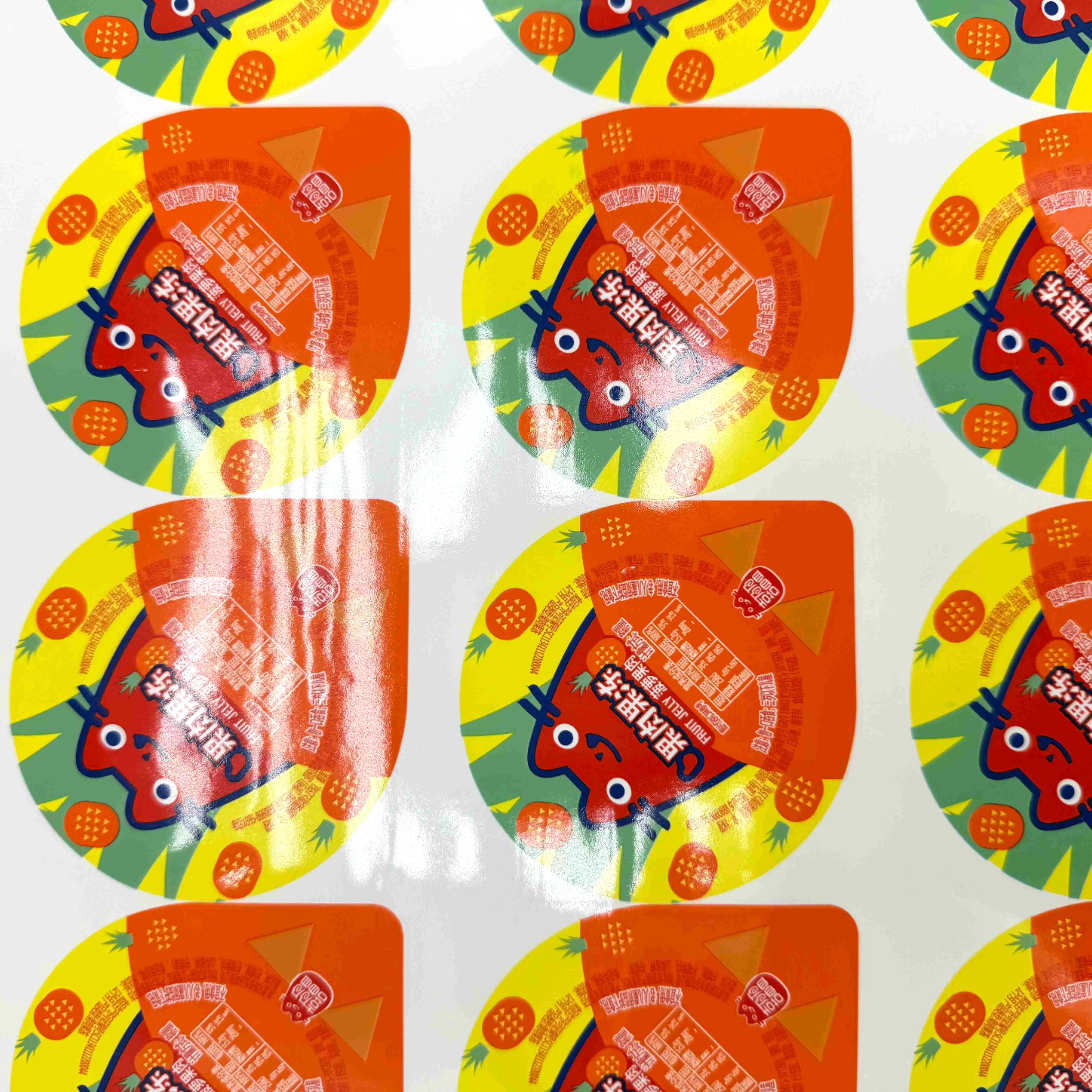 White PE Printed Food Packaging Bottle Cover Lid Roll Stock Film for Cup Tray Sealing