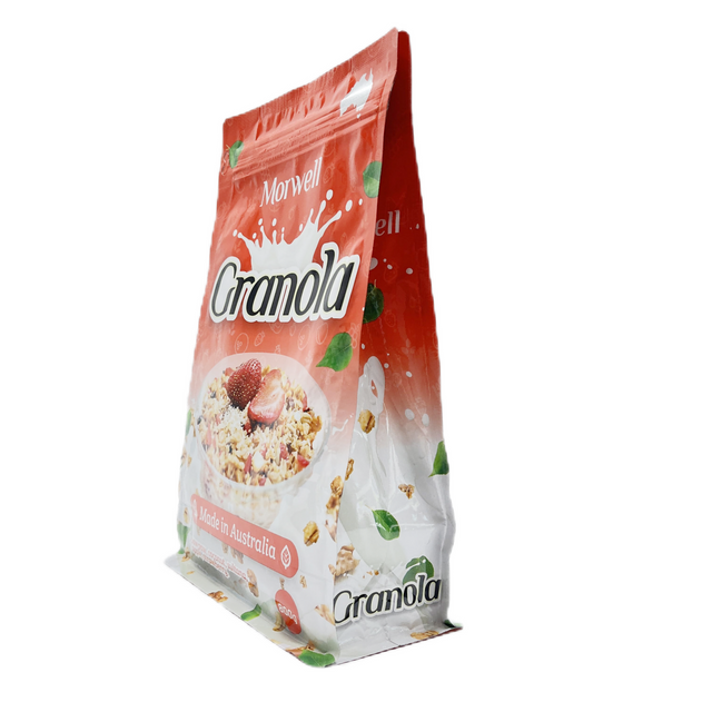 Custom Printed Flat Bottom Pouch Oats Plastic Packaging Food Bag with Zipper