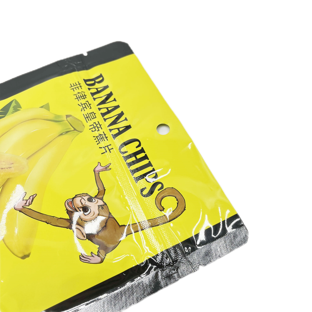  Custom Plastic Food Packaging Banana Chips Bag Laminated Stand-up Zipper Pouch