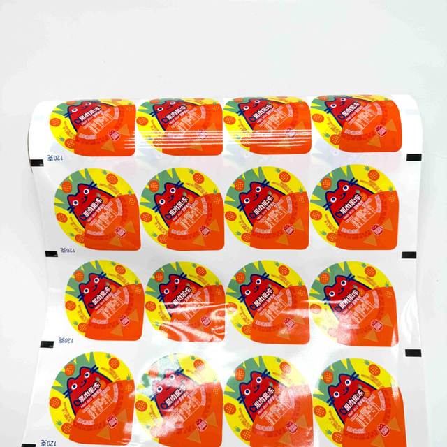 White PE Printed Food Packaging Bottle Cover Lid Roll Stock Film for Cup Tray Sealing