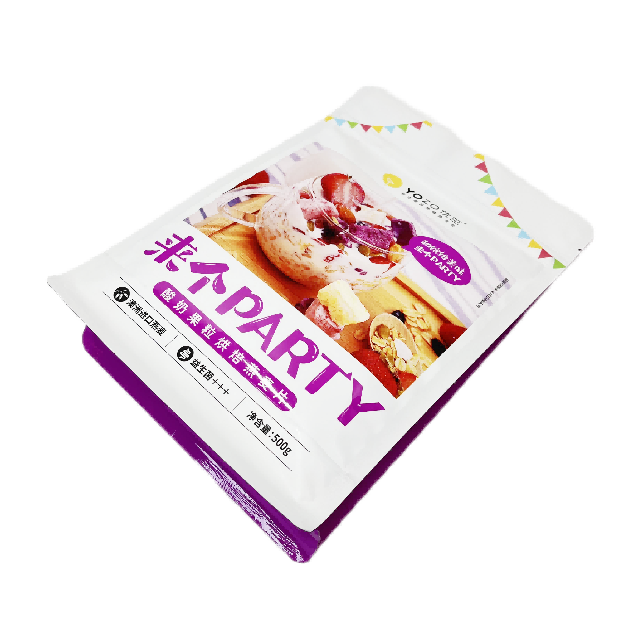 Manufacturers Custom Printed Packaging Bag Flat Bottom Bag Zipper Oat Meal