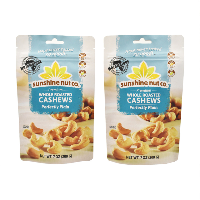 Food Grade Laminated Stand Up Zipper Pouch for Nuts Custom Plastic Food Packaging Bag