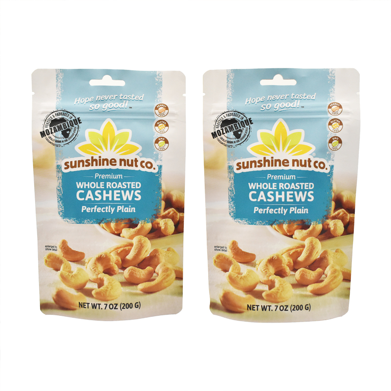 Food Grade Laminated Stand Up Zipper Pouch for Nuts Custom Plastic Food Packaging Bag