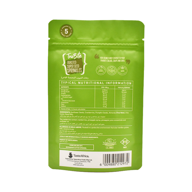Custom Zipper Aluminum Foil High Barrier Plastic Food Bags for Packaging Pouch